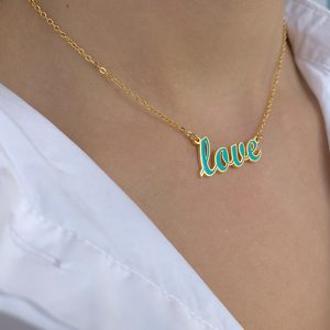 NECKLACE WITH ENAMEL PENDANT "LOVE"