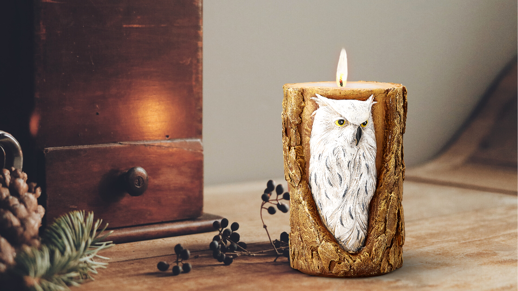 owl totem candle