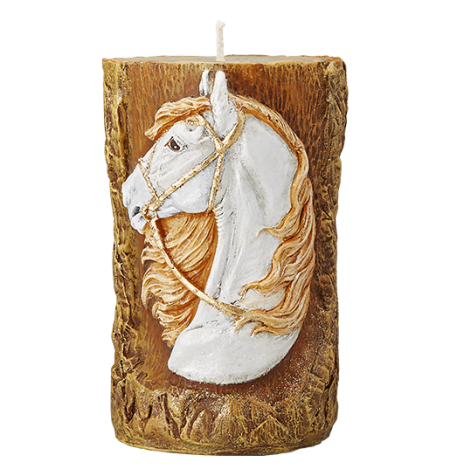 WHITE HORSE TOTEM CANDLE