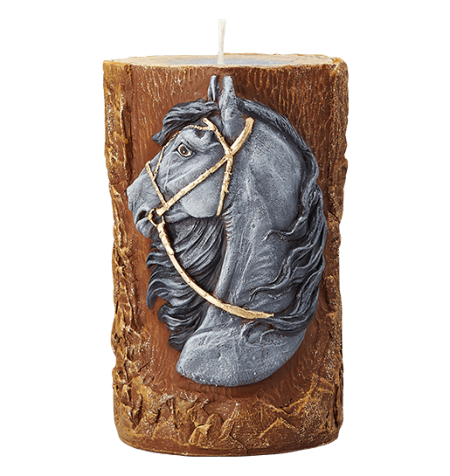 GREY HORSE TOTEM CANDLE