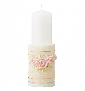 PINK ROSES AND LACE CANDLE