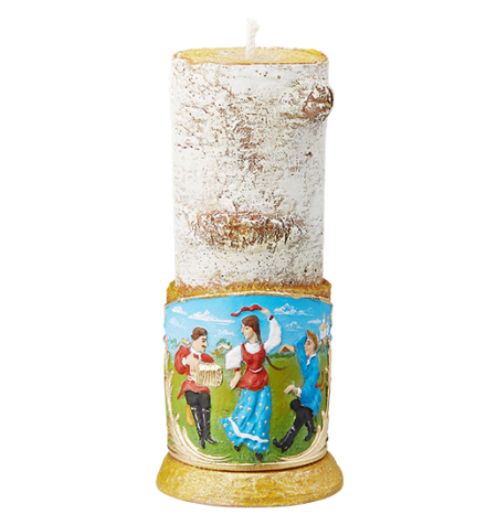 RUSSIAN FOLK DANCERS BIRCH CANDLE