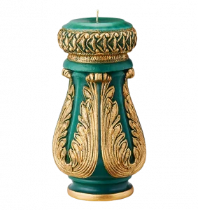 EMERALD GREEN WITH GOLD DUST VASE CANDLE