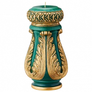 EMERALD GREEN WITH GOLD DUST VASE CANDLE