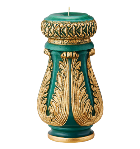 EMERALD GREEN WITH GOLD DUST VASE CANDLE