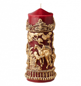 RED AND GOLD HORSES FRIEZE CANDLE