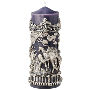 GREY AND SILVER HORSES FRIEZE CANDLE