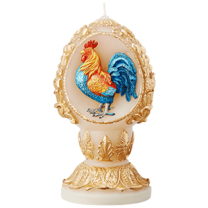 BAROQUE ROOSTER WITH GOLD DUST CANDLE