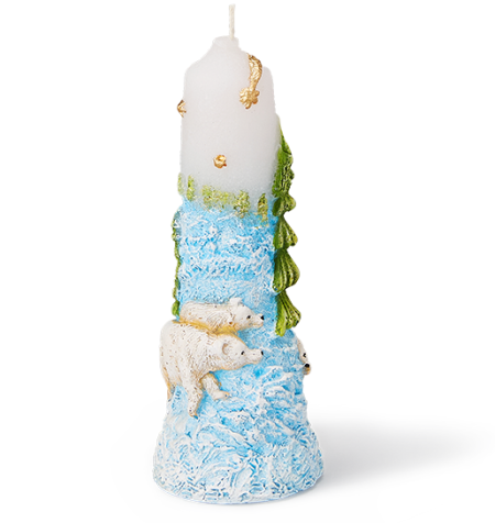 POLAR BEARS WHITE CANDLE