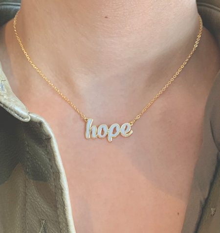 NECKLACE WITH ENAMEL PENDANT 'HOPE'