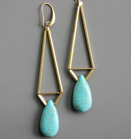 GEOMETRIC TURQUOISE EARRINGS